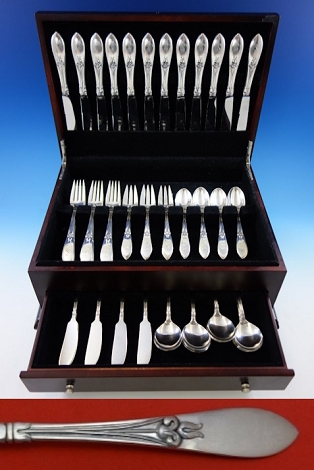 Tulipan by Frank Smith Sterling Silver Flatware Set for 12 Service 72 pcs S mono